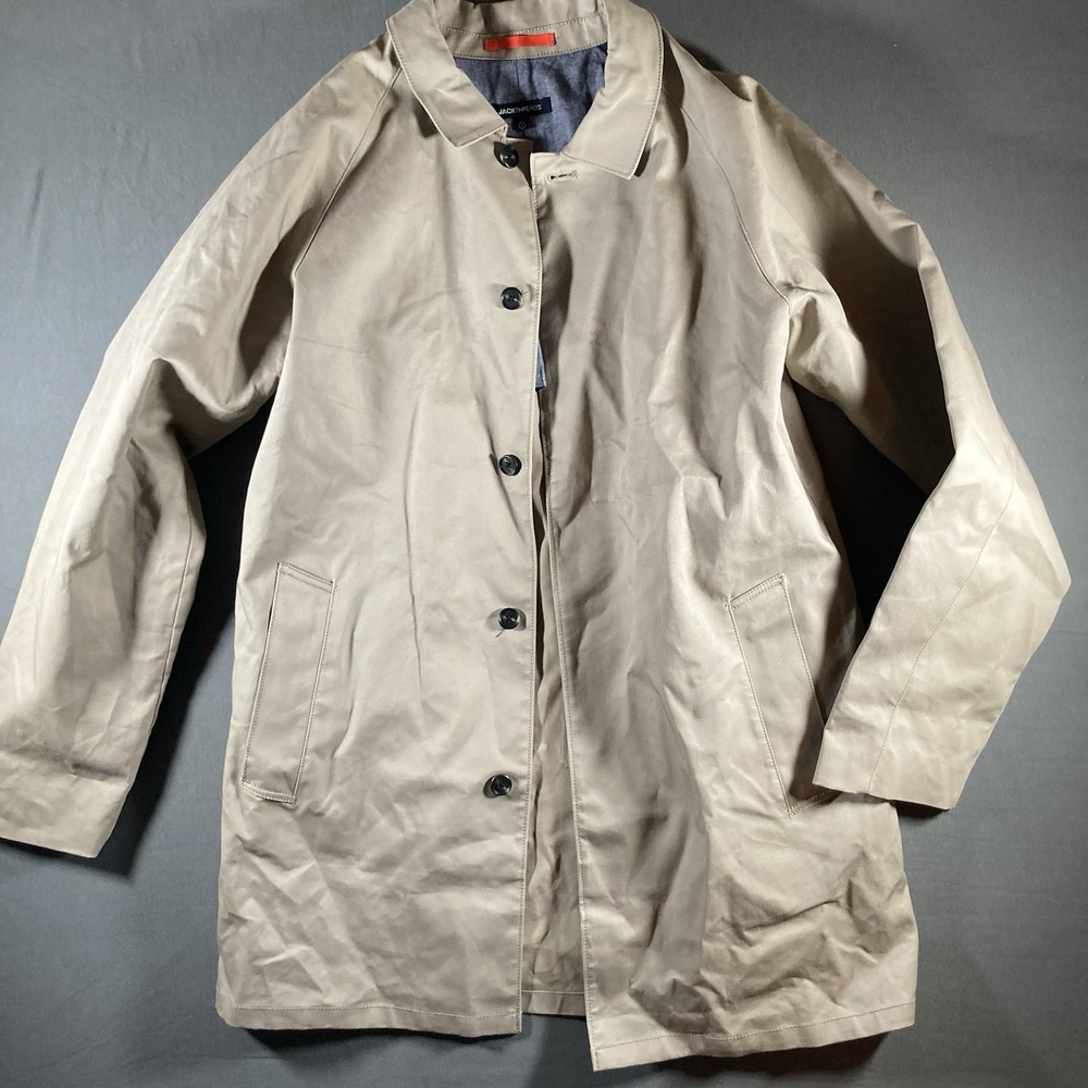Jack threads Jacket Mid Length‎ Beige Mens Size Large Button